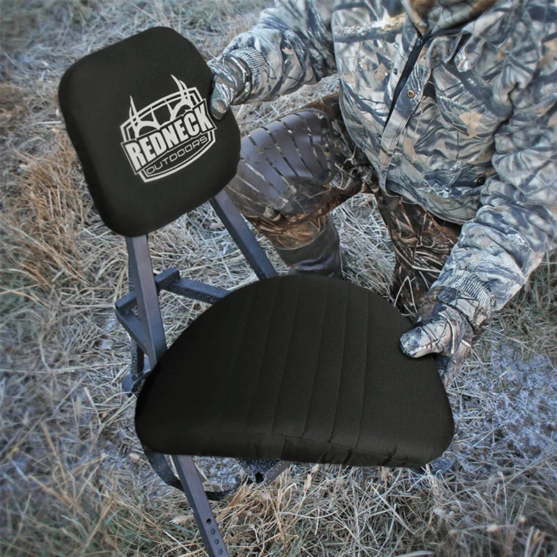 Folding Swivel Hunting Chair in Black - Image 4